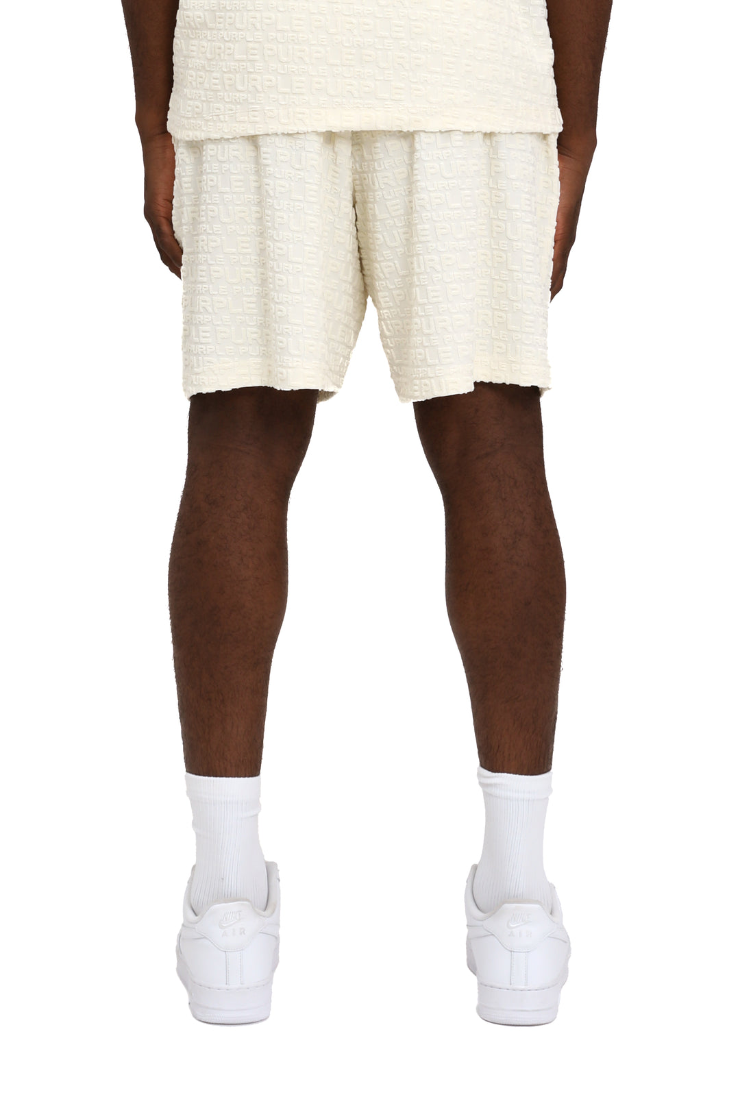 Purple Brand P545 Off-White JTWW325 Terry Towel Pull-on Shorts - Off-White