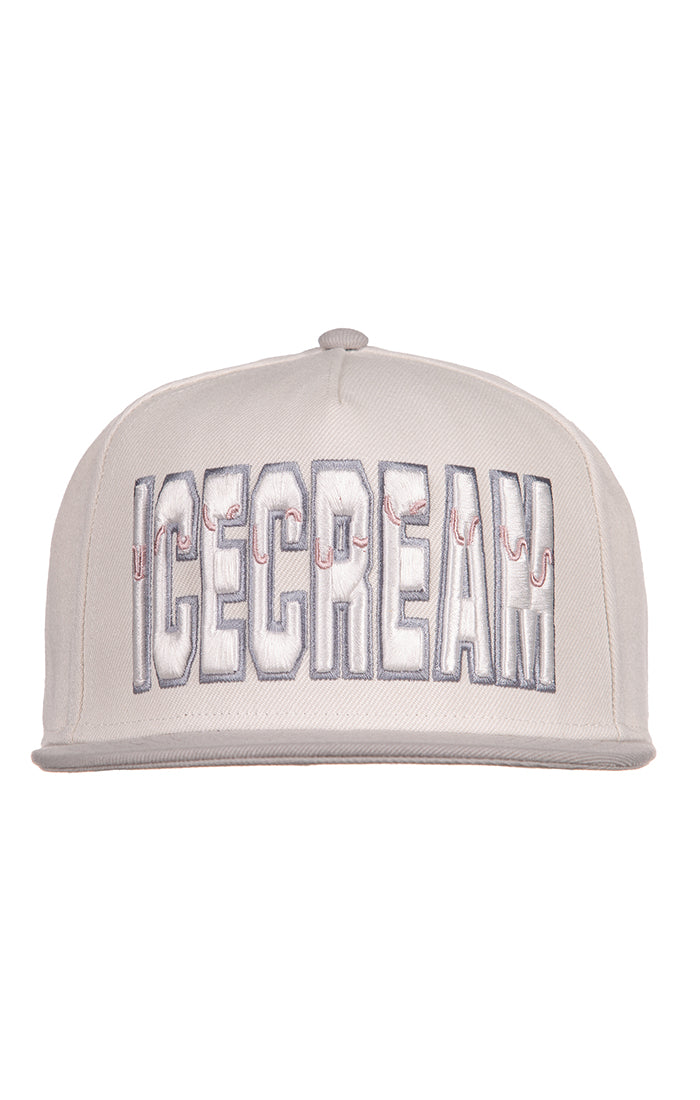ICECREAM drippy snapback hat - whisper white
