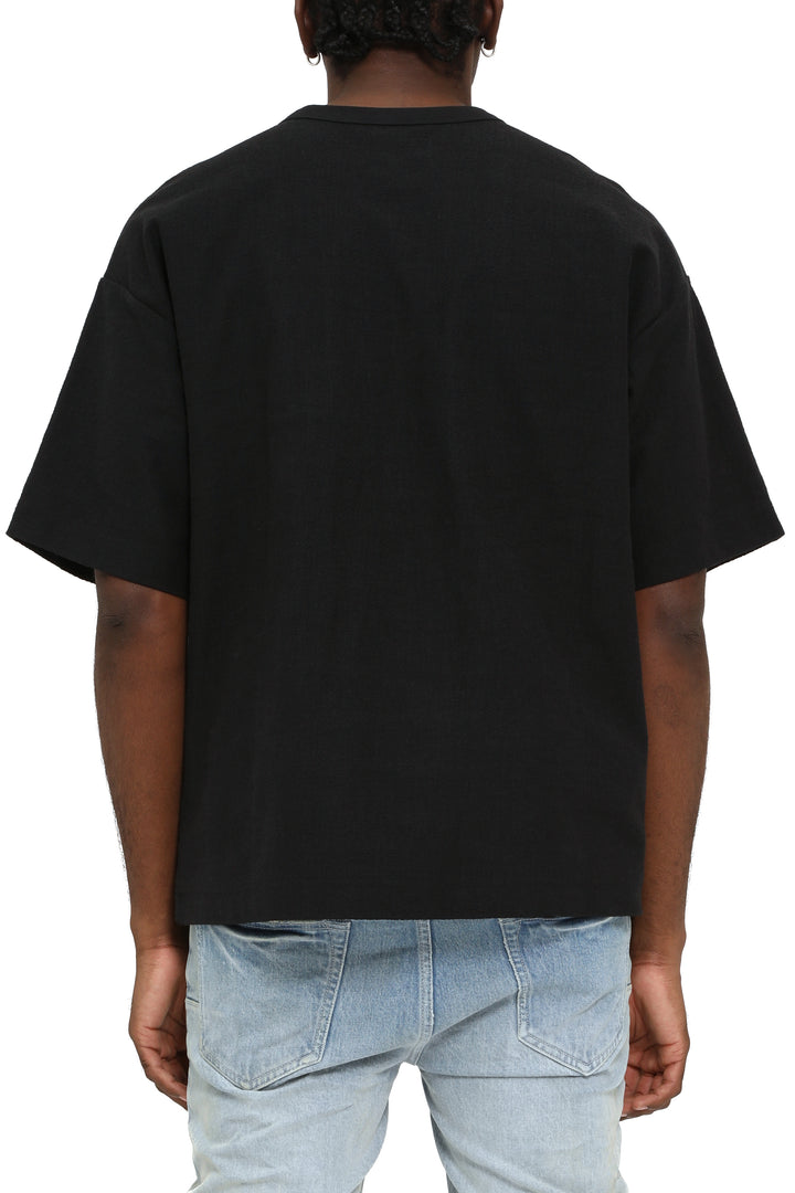 Purple Brand M1057 Black HJBD425 HWT Textured Jersey SS Top - Black