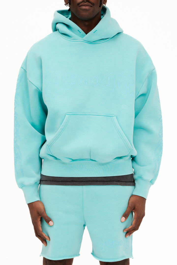 Purple Brand P401 Green HCAG225 HWT Fleece PO Hoody - Green