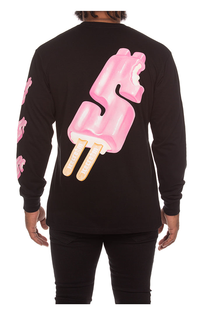 ICECREAM dollar pop ls tee - black