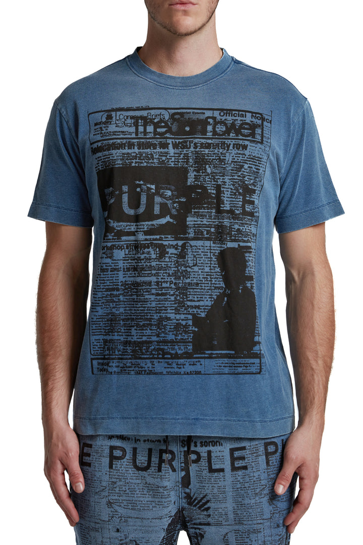 Purple Brand P104 Blue TABN325 Textured Jersey SS Tee - Blue