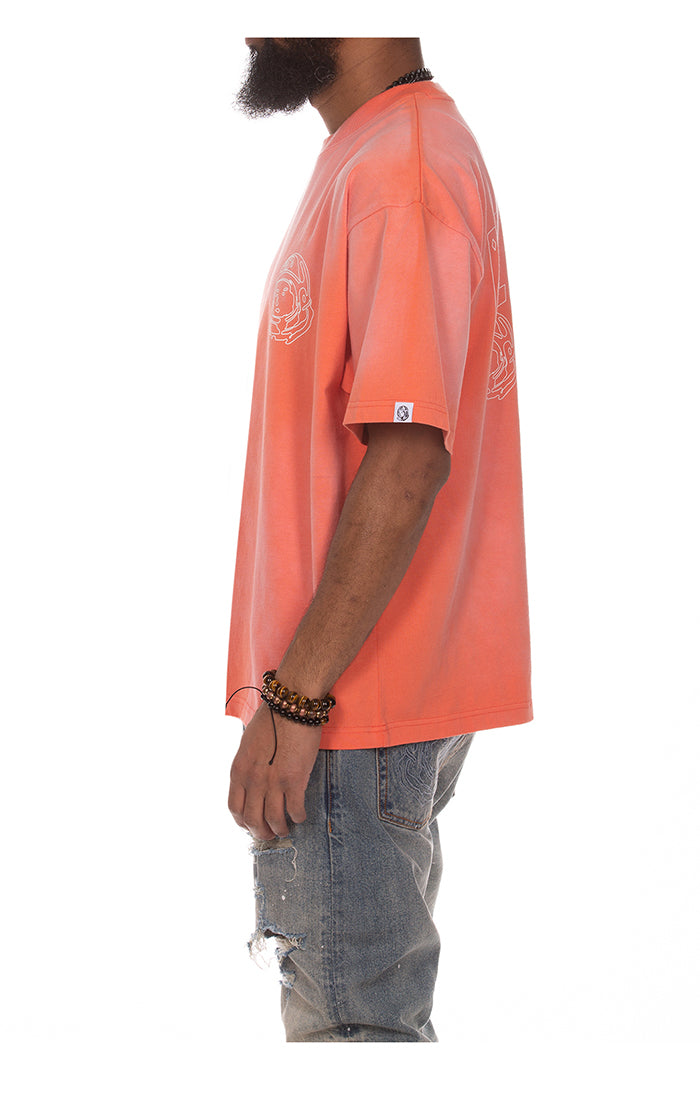 Billionaire Boys Club bb faded helmet ss knit (crop fit) - coral quartz