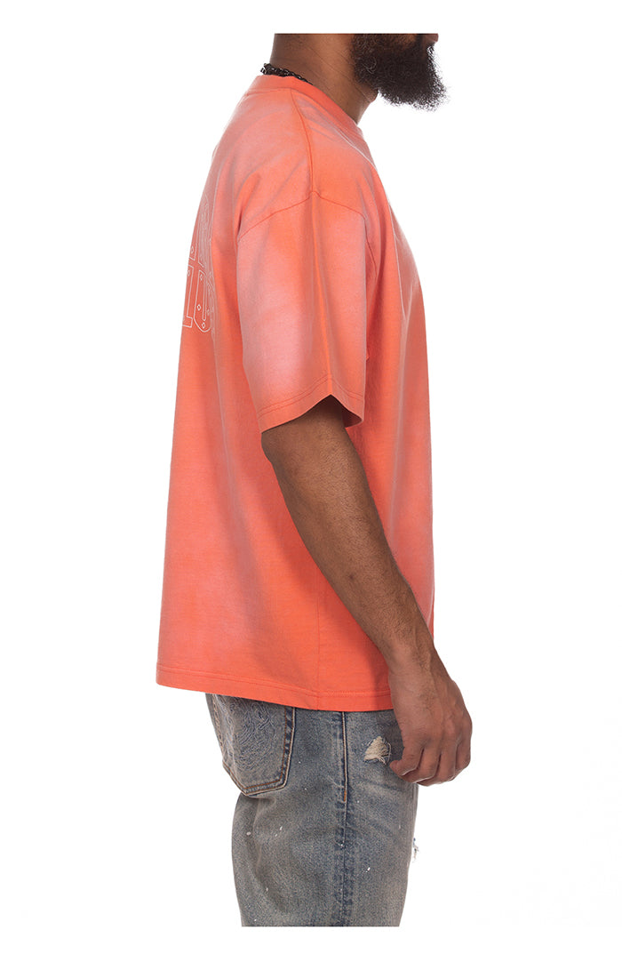 Billionaire Boys Club bb faded helmet ss knit (crop fit) - coral quartz