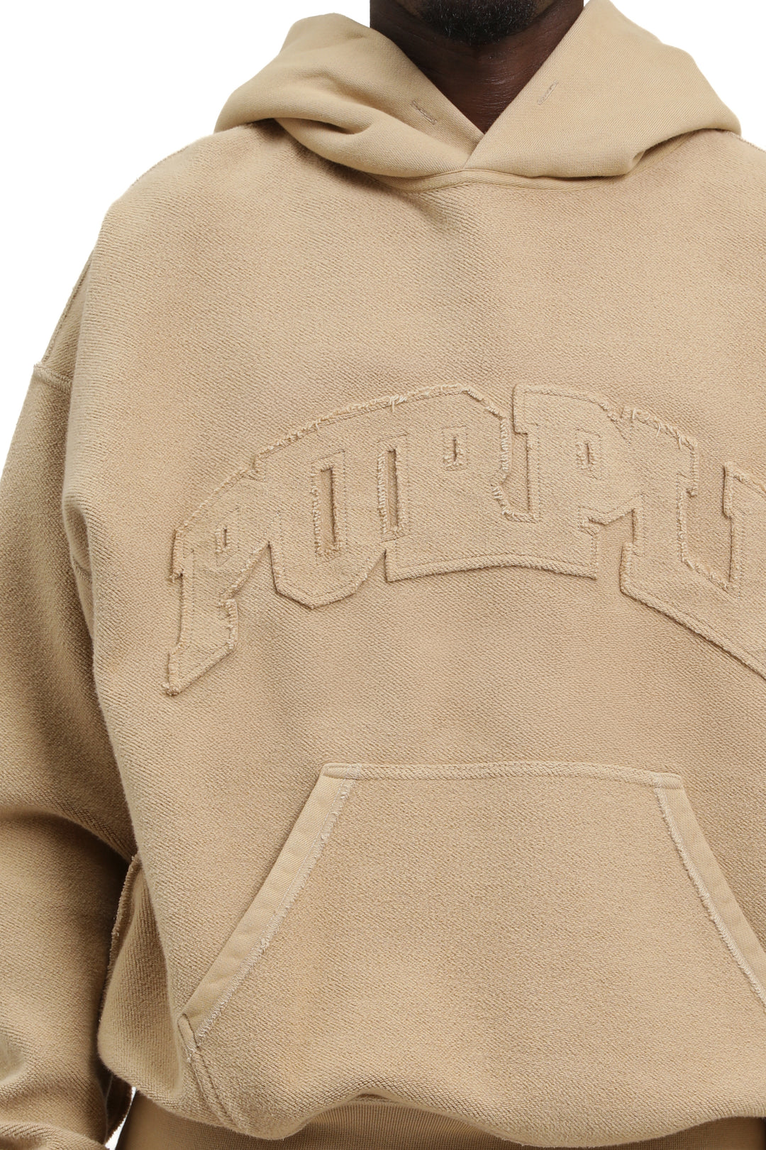 Purple Brand M4165 Tan RFTA126 HWT Fleece Hoodie Inside Out - Tan