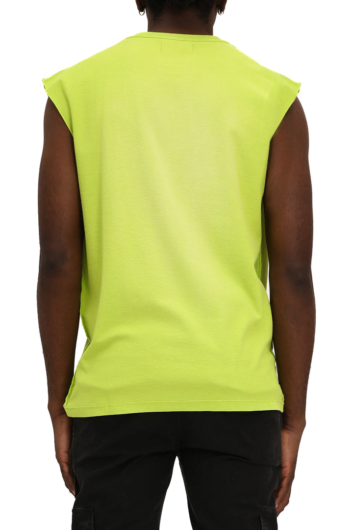 Purple Brand P103 Green TALC325 Textured Jersey Sleeveless Top - Green