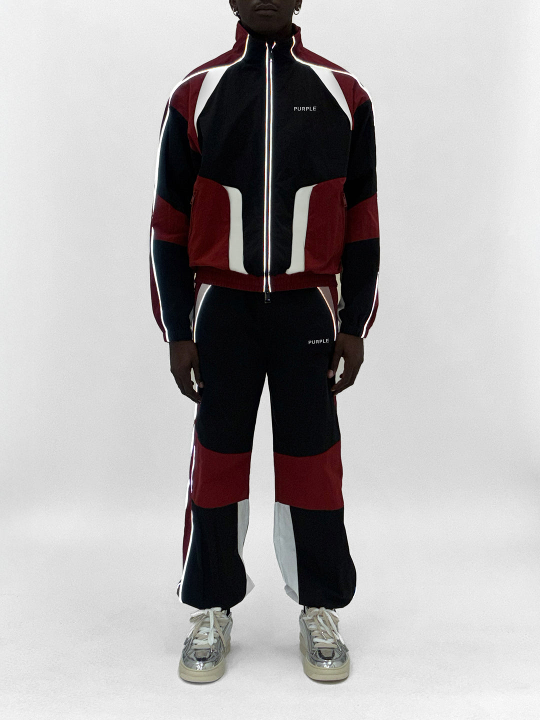 Purple Brand M6102 Black CBCR126 Poplin Track Jacket - Black