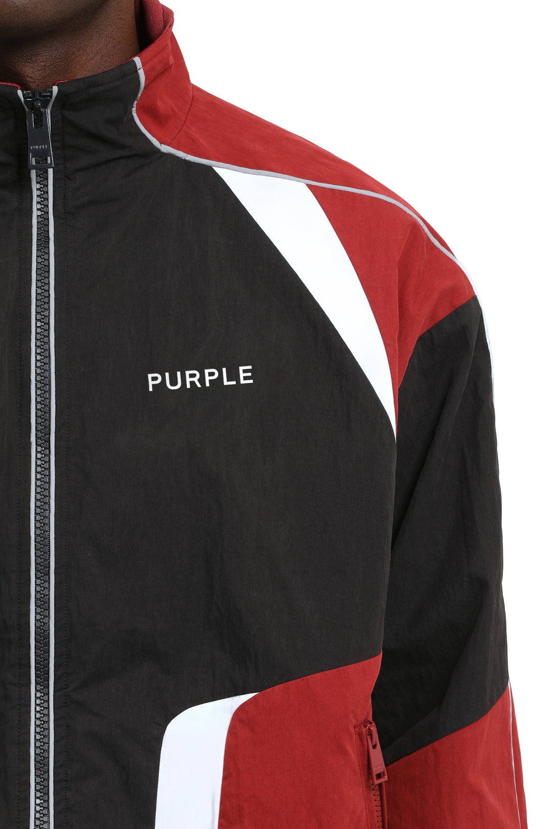 Purple Brand M6102 Black CBCR126 Poplin Track Jacket - Black