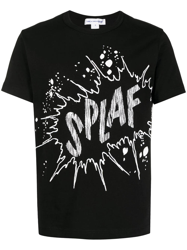 Comme Des Garçons SHIRT Splaf Print T-Shirt - Black