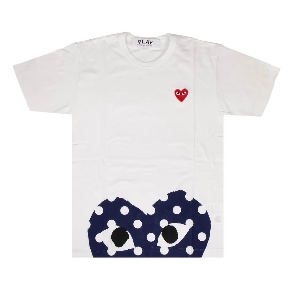 COMME DES GARCONS PLAY Polka Dot Half Heart T-Shirt - White - AZ-T236-051-1
