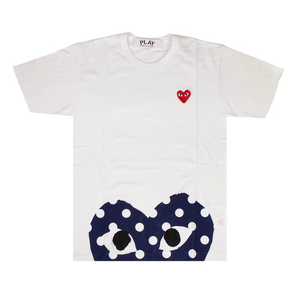 COMME DES GARCONS PLAY Polka Dot Half Heart T-Shirt - White - AZ
