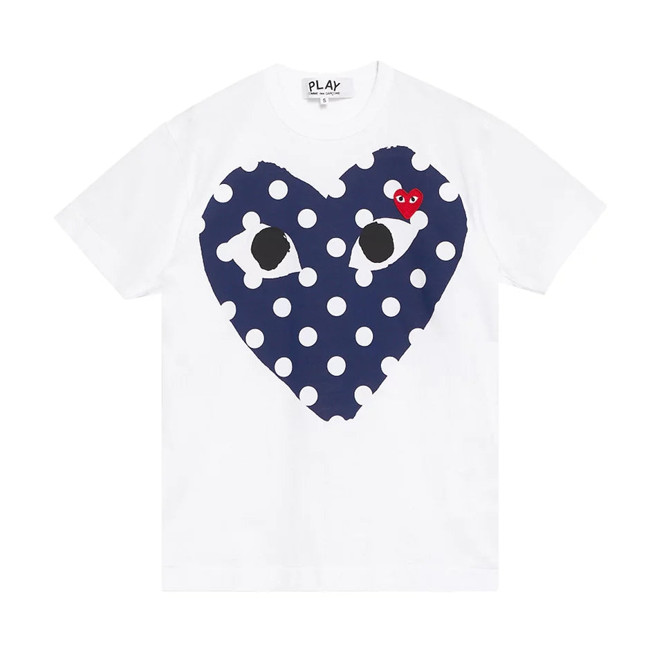 COMME DES GARCONS PLAY Polka Dot Full Heart T-Shirt - White - AZ-T234-051
