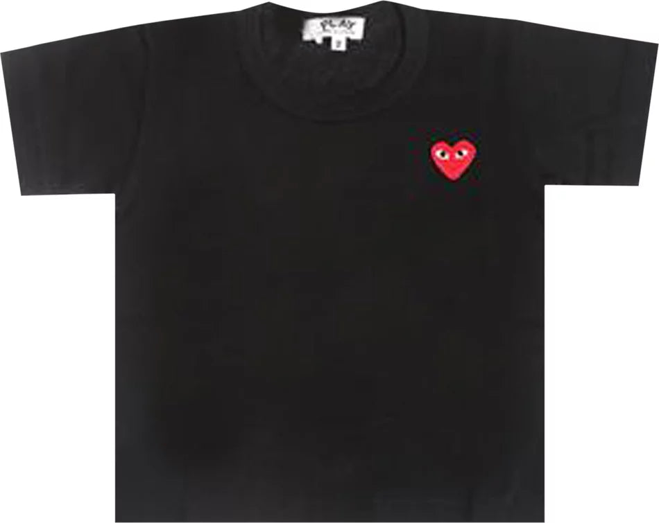 Comme Des Garcons Kids For Children Heart Logo T-Shirt - Black - AZ-T501-100-1
