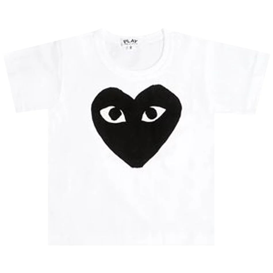 Comme Des Garcons Kids For Children Big Heart Logo T-Shirt - White - AZ-T569-100-1