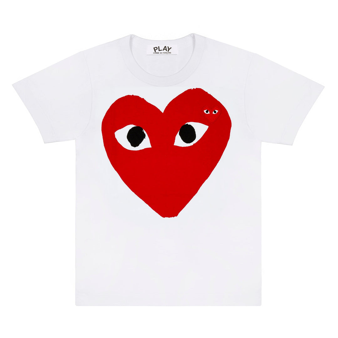 COMME DES GARCONS PLAY Red Play T-Shirt - White - AZ-T026-051-1