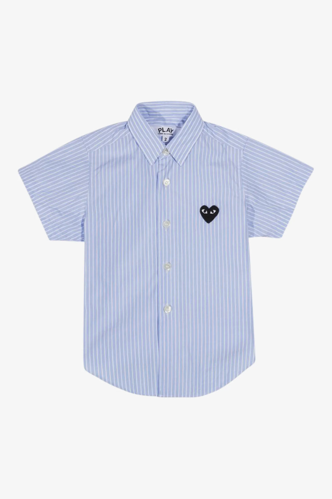 Comme Des Garcons Kids For Children Striped Short Sleeve Shirt - Blue - AZ-B521-100