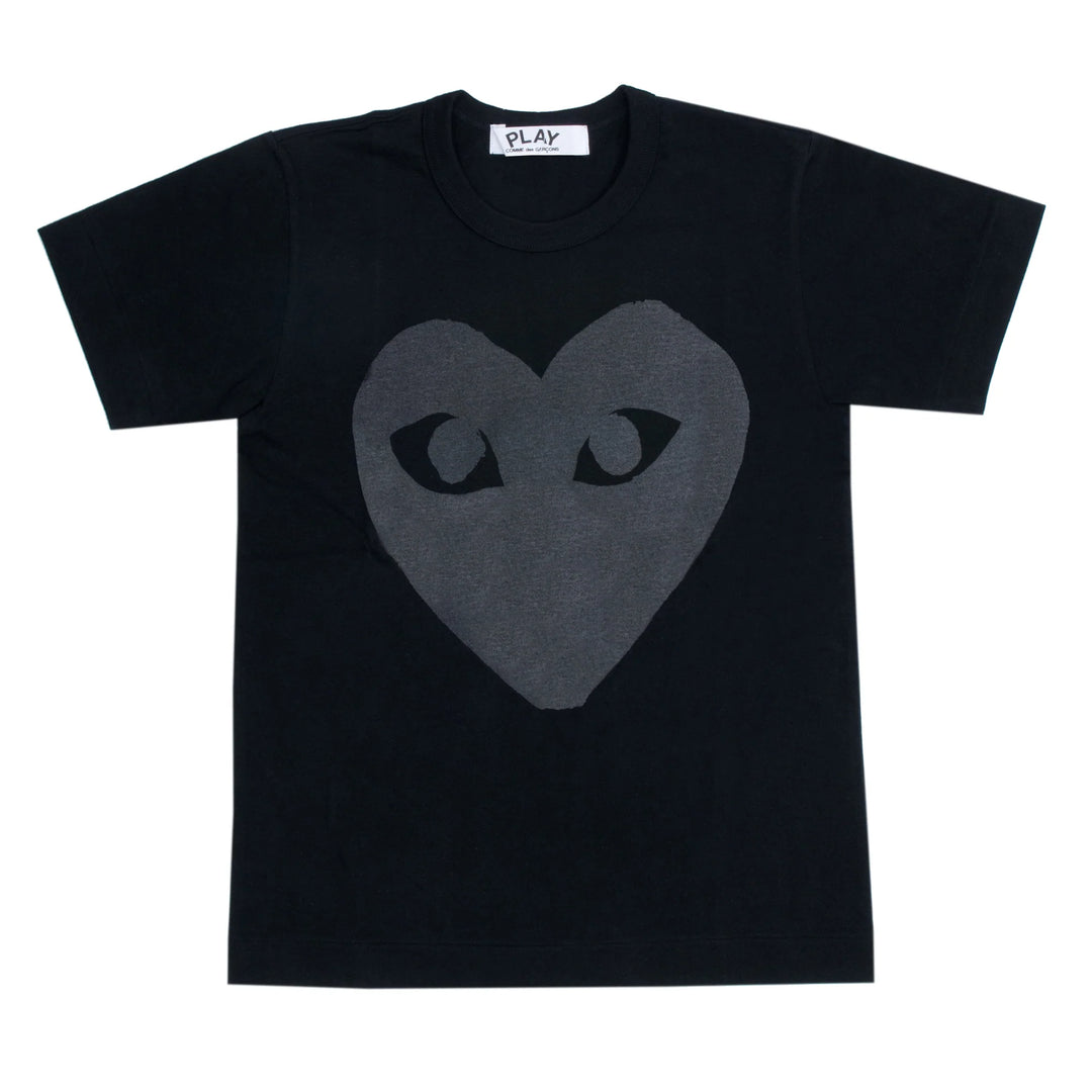 COMME DES GARCONS PLAY GRAY HEART T-SHIRT - Black - AZ-T190-051-1 COMME DES GARCONS PLAY GRAY HEART T-SHIRT - Black - AZ-T190-051-1