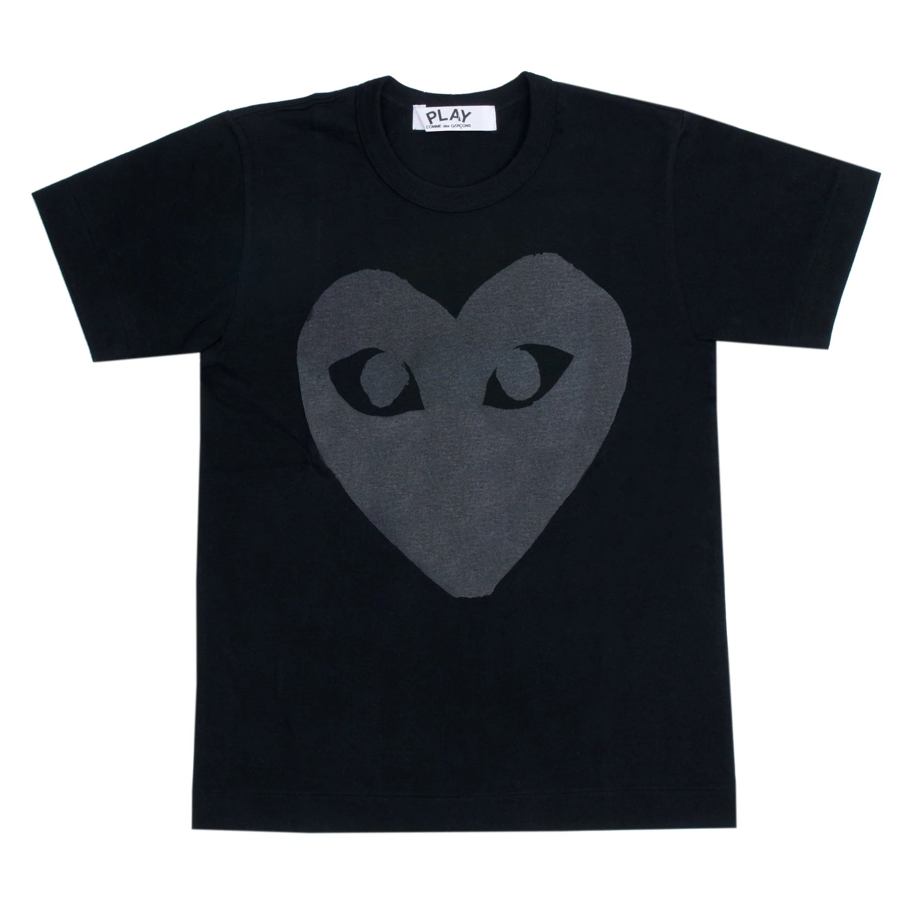 COMME DES GARCONS PLAY GRAY HEART T-SHIRT - Black - AZ-T190-051-1 COMME DES GARCONS PLAY GRAY HEART T-SHIRT - Black - AZ-T190-051-1