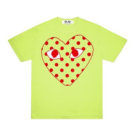 COMME DES GARCONS PLAY Polka Dot Heart T-Shirt - Green