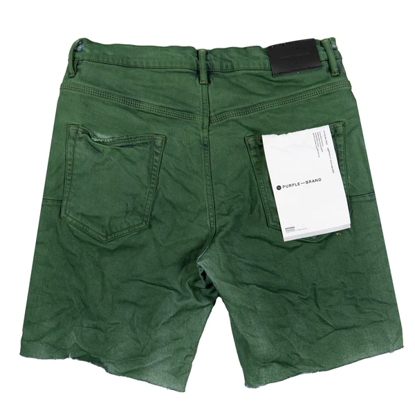 Purple Brand P020 Dark Green Over Light Indigo Shorts
