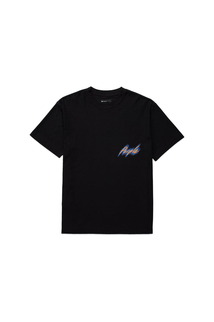 Purple Brand P104 Regular Fit T-Shirt - Textured Jersey Short Sleeve Tee - Black Beauty