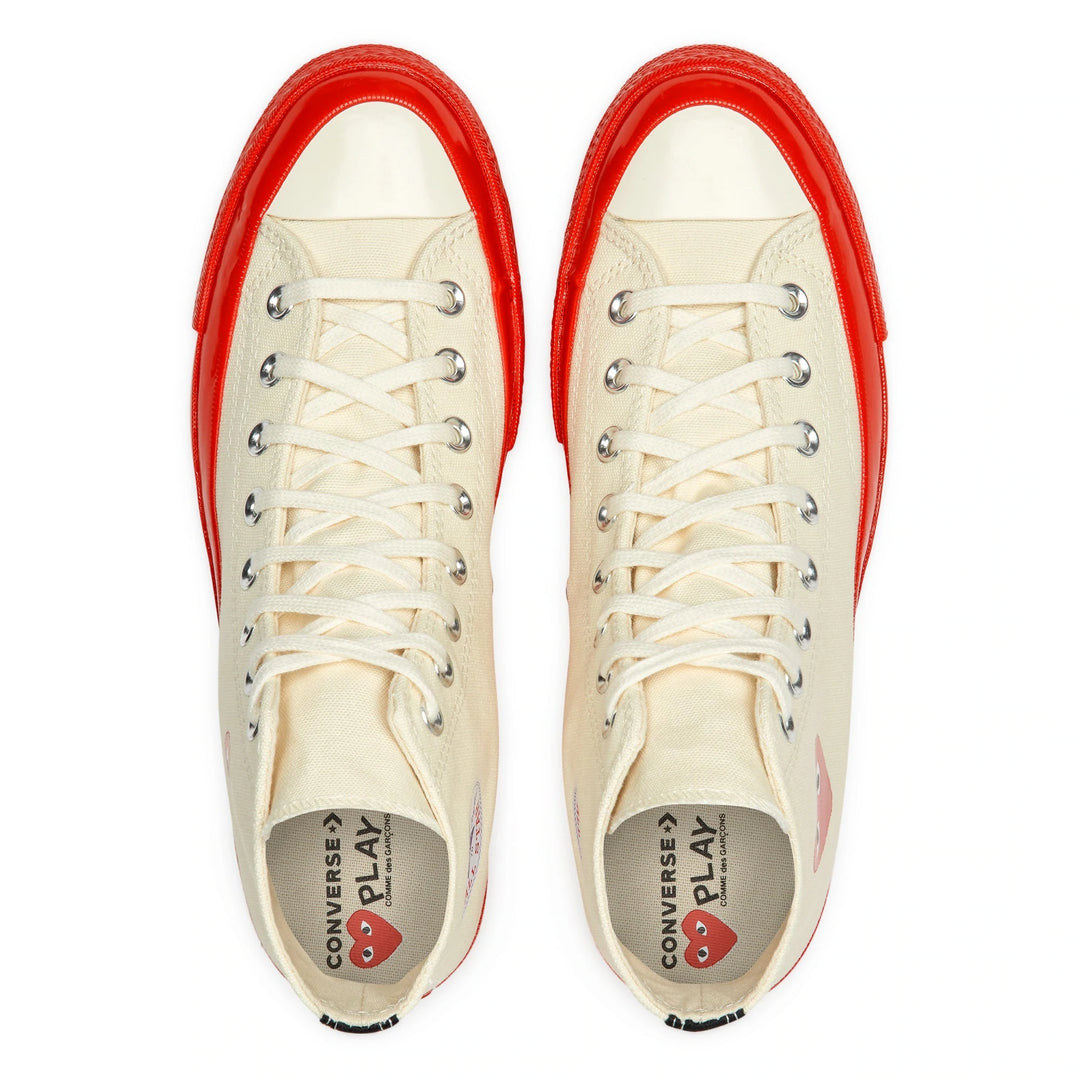 Red Sole Play X Converse High Top Comme Des Garcons PLAY X