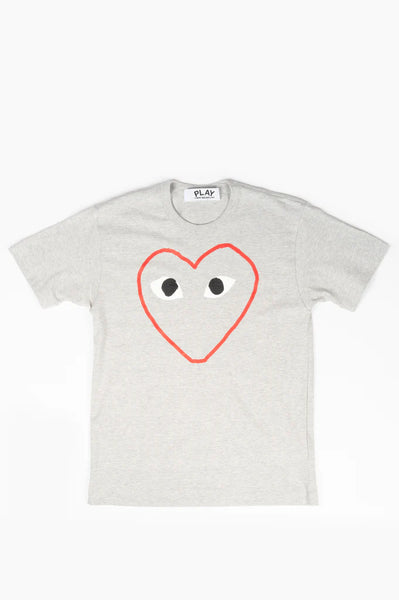 COMME DES GARCONS PLAY Outline Heart T-Shirt - Grey - AZ-T266-051
