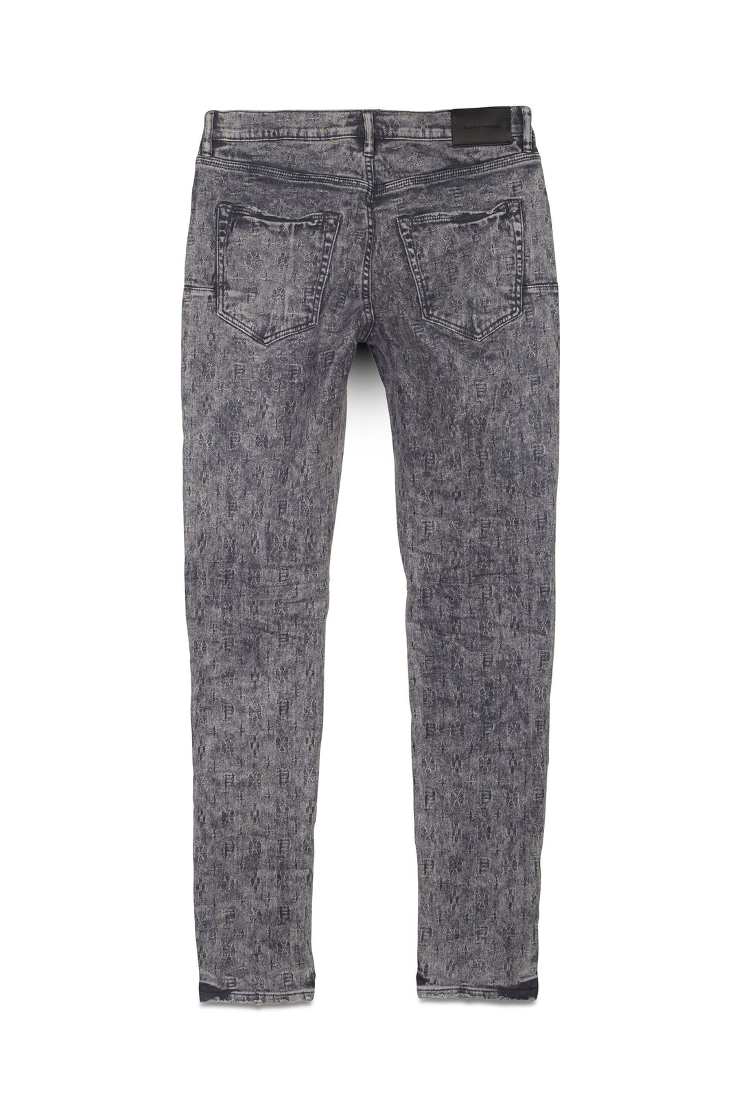 Purple Brand P001 Low Rise Skinny Jeans - Light Grey Film Jacquard