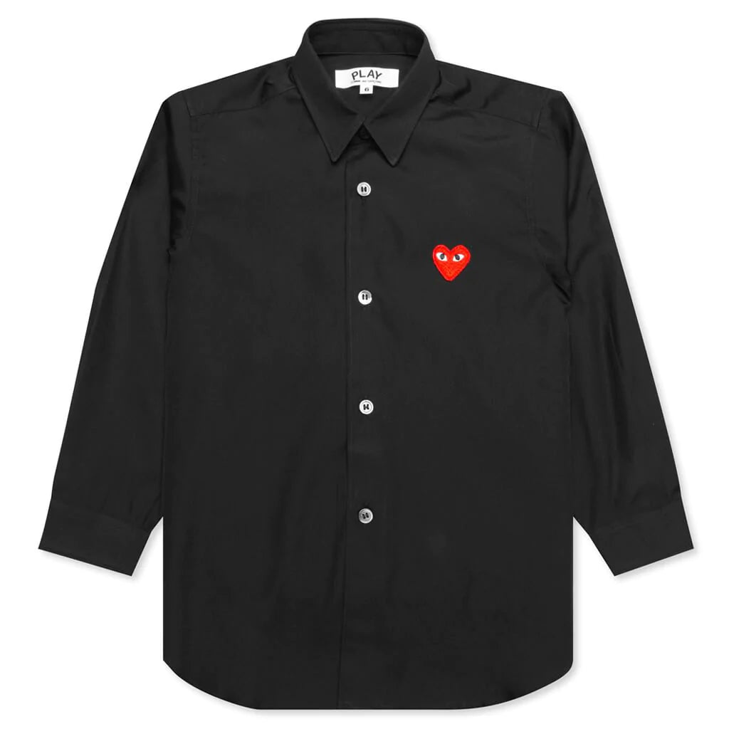 Comme Des Garcons Kids For Children Button Up Shirt - Black - AZ-B501-100-1