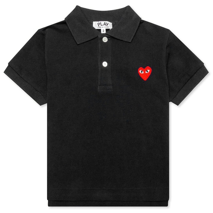 COMME DES GARCONS PLAY For Children Kids Polo Shirt - Black - AZ-T505-100-1