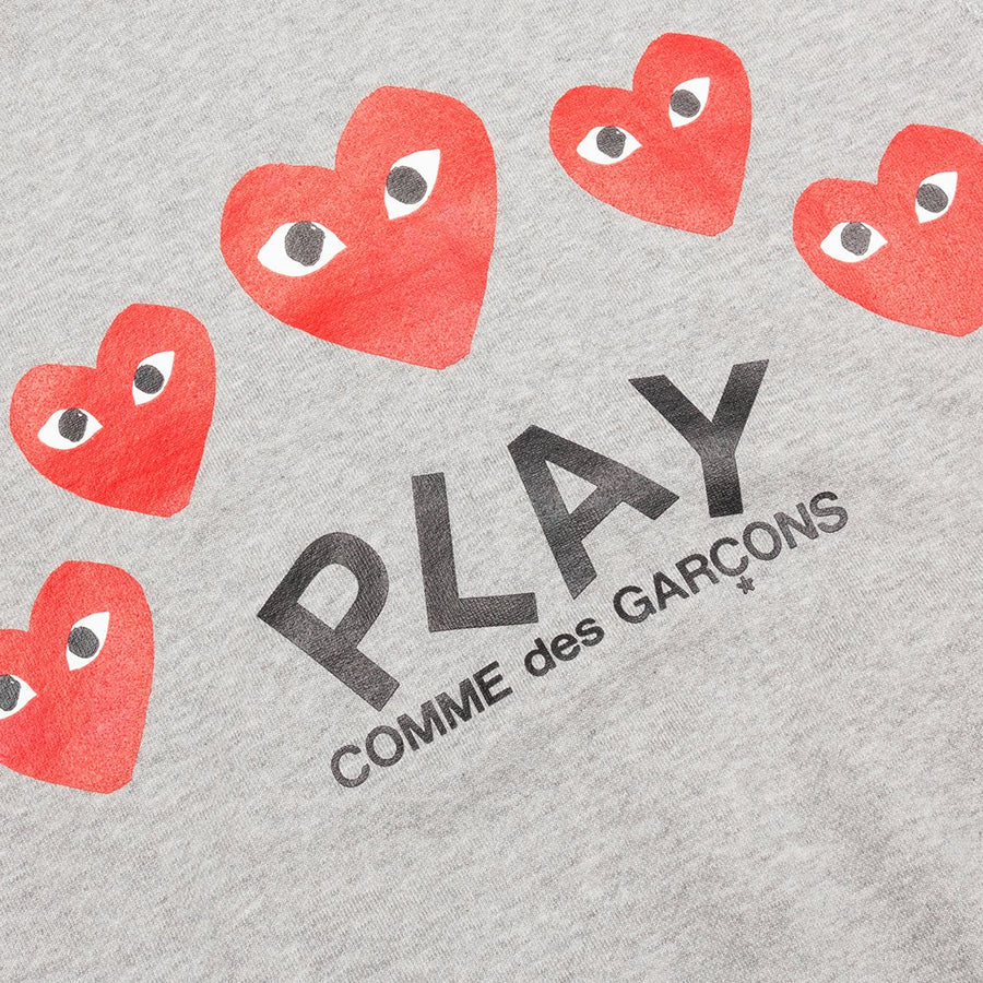 COMME DES GARCONS PLAY Multi heart Zip Sweatshirt - Grey