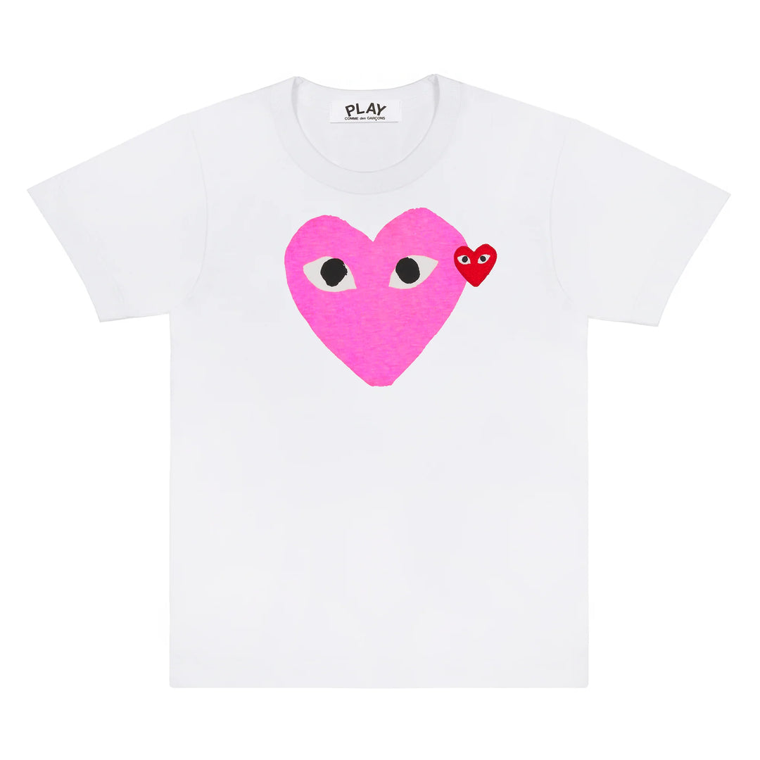 COMME DES GARCONS PLAY Red Emblem Heart T-Shirt - White/Pink - AZ-T106-051_4