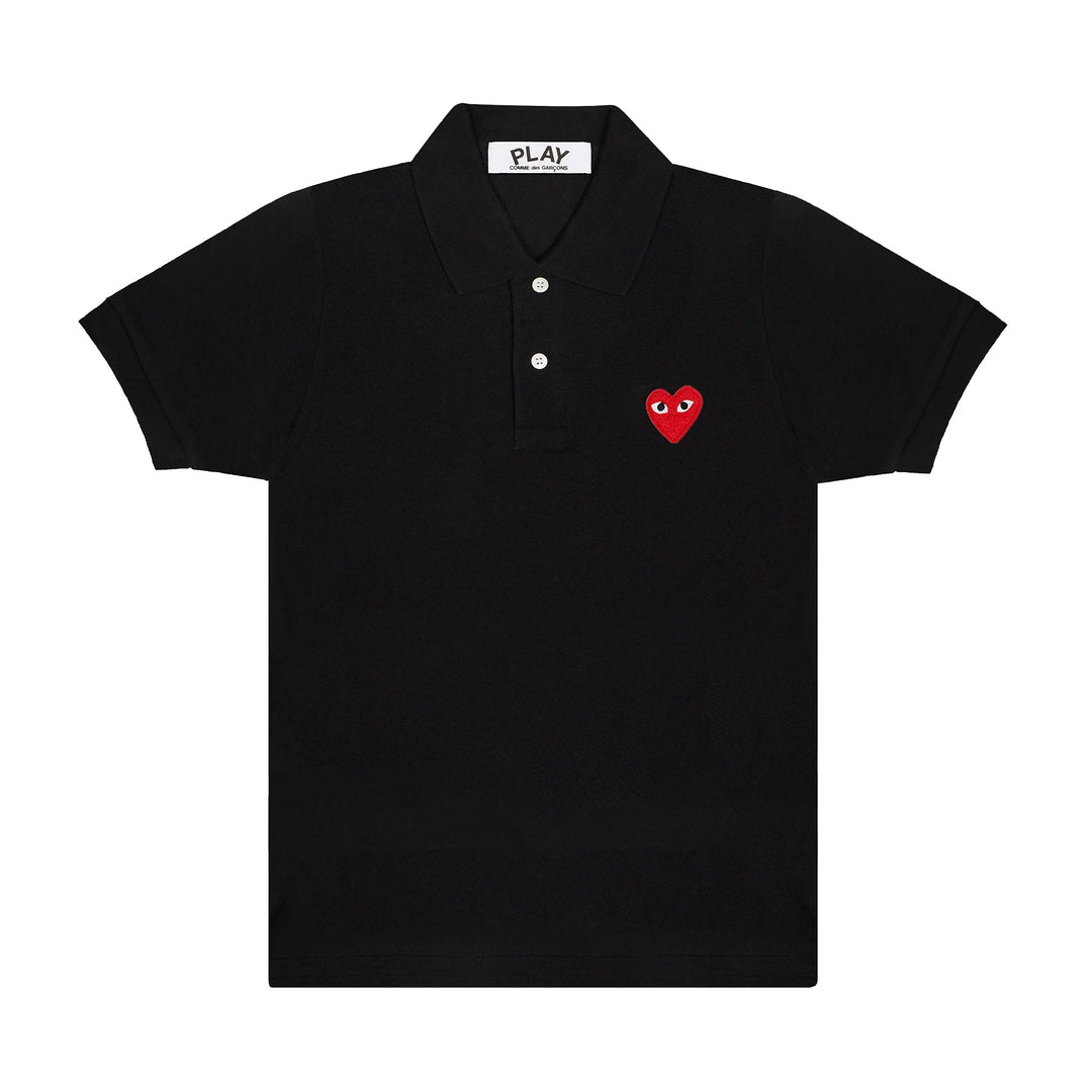 COMME DES GARCONS PLAY Big Heart Polo T-Shirt - Black - AZ-T006-051-1