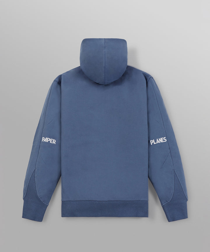 Paper Planes Brushed Surface Fleece Hoodie - Stone Blue